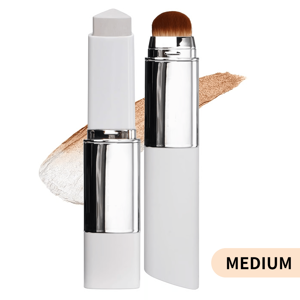 🎉BUY 1 GET 1 FREE🎉Sylvancove® BLANC Cover Cream Stick V w/ Detachable Brush - Korean Skin Care Color-Changing Foundation Stick with Collagen Capsules (0.45 oz)
