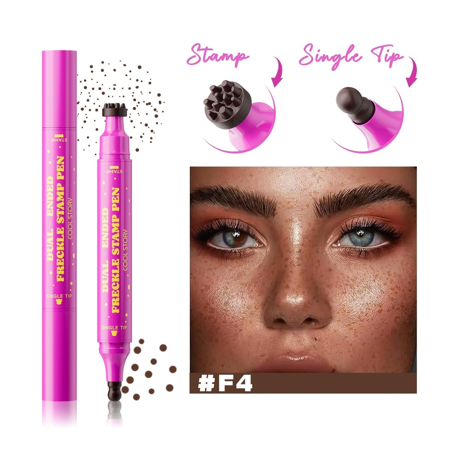 Sylvancove® Waterproof Freckles Pen: Faux Freckle Stamp and Fine Tip Eyeliner for Realistic