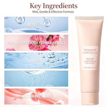 Sylvancove® Gentle Facial Exfoliator, HydratingPeeling Gel for a Smooth Skin Routine, SkinDetox & Clogged Pores Solution with PlantExtracts, 50g, Moisture, Gentle Exfoliating