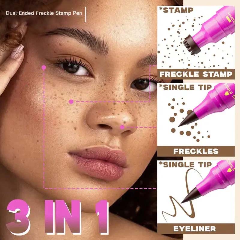 Sylvancove® Waterproof Freckles Pen: Faux Freckle Stamp and Fine Tip Eyeliner for Realistic