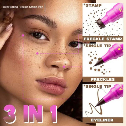 Sylvancove® Waterproof Freckles Pen: Faux Freckle Stamp and Fine Tip Eyeliner for Realistic