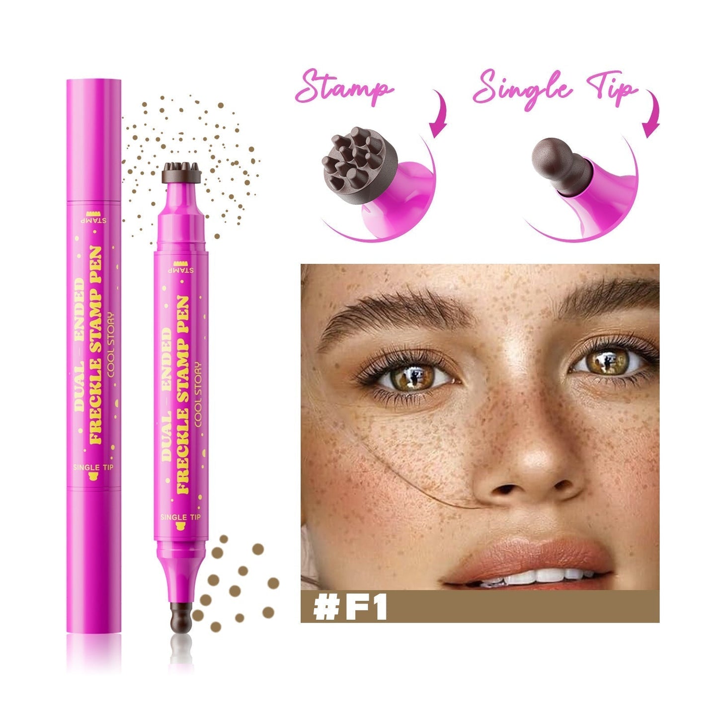 Sylvancove® Waterproof Freckles Pen: Faux Freckle Stamp and Fine Tip Eyeliner for Realistic